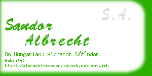 sandor albrecht business card